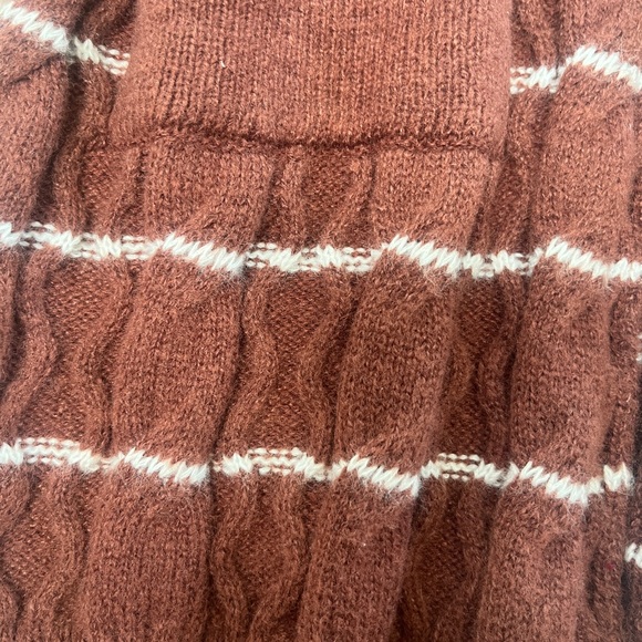 NWT - Zesica Women’s Small Open Front Striped Cardigan Sweater  Brown & White - Picture 8 of 14